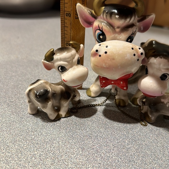 Vintage Japanese Animal Ceramic ANTHROPOMORPHIC cow Family Figurines - Picture 14 of 16